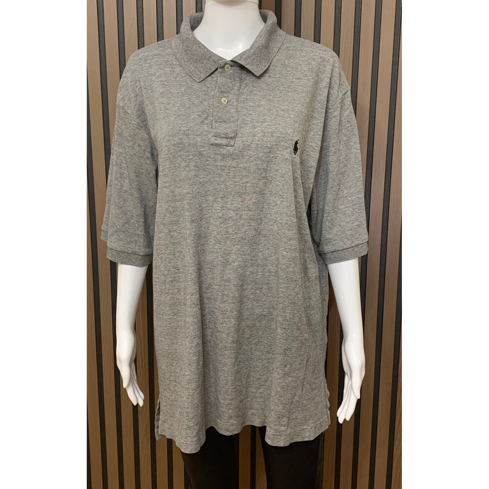 Polo Ralph Lauren Mens LT Tall Gray Short Sleeve Cotton Polo Shirt